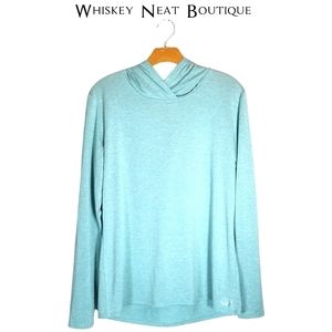 bcg Long Sleeve Casual/Workout Top - Light Blue/Teal, Hooded - Size Large